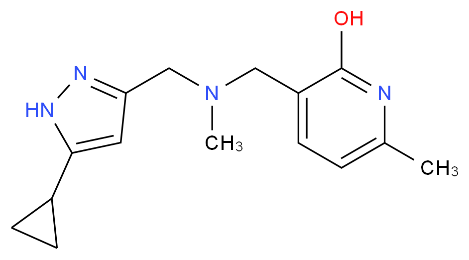 3-{[[(5-cyclopropyl-1H-pyrazol-3-yl)methyl](methyl)amino]methyl}-6-methyl-2-pyridinol_Molecular_structure_CAS_)