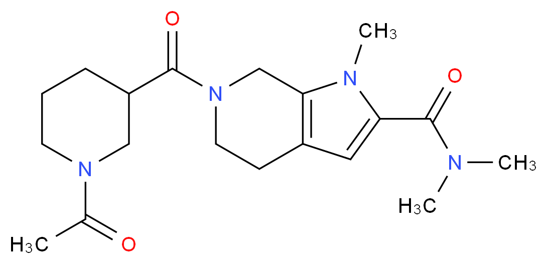 6-[(1-acetyl-3-piperidinyl)carbonyl]-N,N,1-trimethyl-4,5,6,7-tetrahydro-1H-pyrrolo[2,3-c]pyridine-2-carboxamide_Molecular_structure_CAS_)