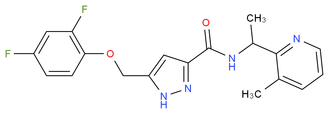 5-[(2,4-difluorophenoxy)methyl]-N-[1-(3-methylpyridin-2-yl)ethyl]-1H-pyrazole-3-carboxamide_Molecular_structure_CAS_)