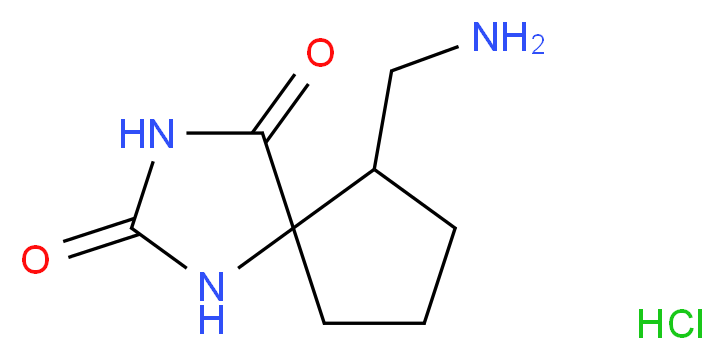 6-(aminomethyl)-1,3-diazaspiro[4.4]nonane-2,4-dione hydrochloride_Molecular_structure_CAS_)