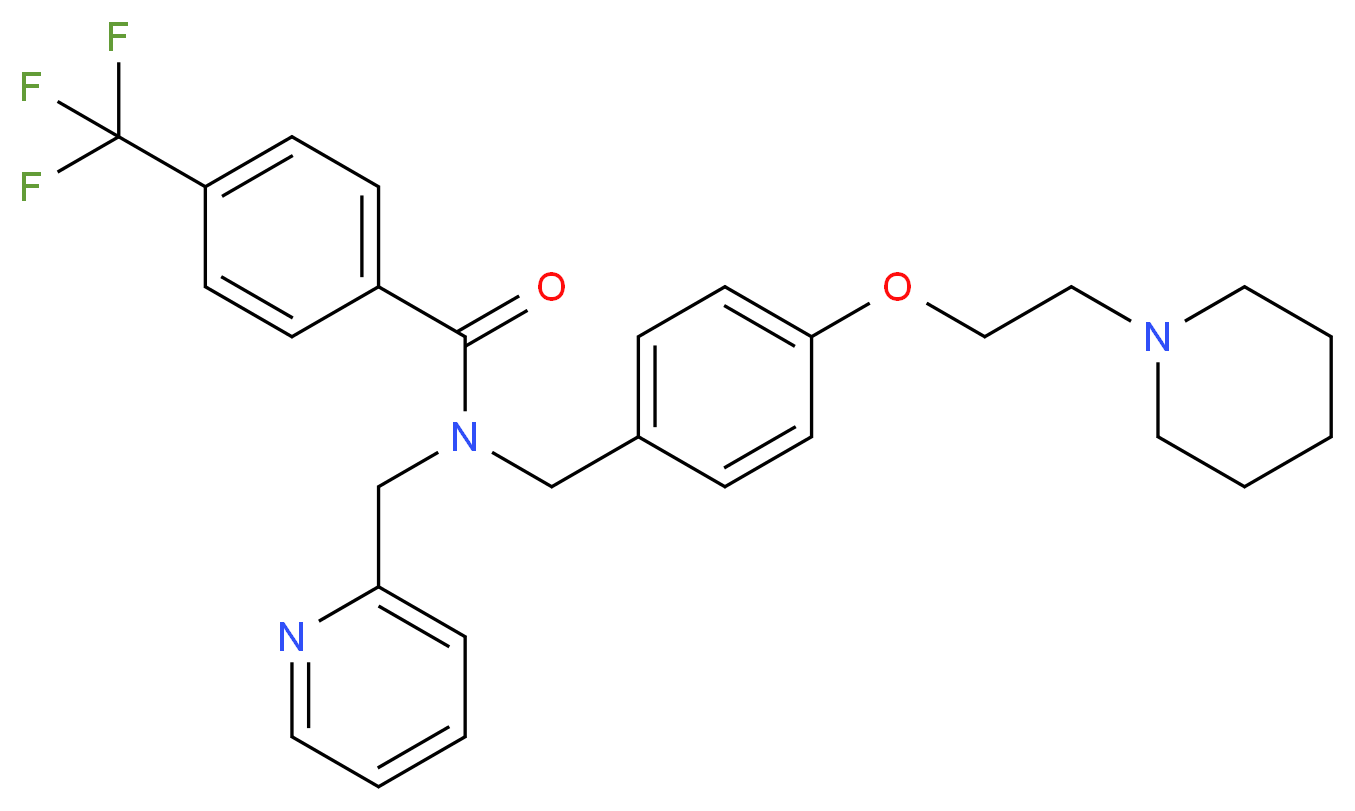N-{4-[2-(1-piperidinyl)ethoxy]benzyl}-N-(2-pyridinylmethyl)-4-(trifluoromethyl)benzamide_Molecular_structure_CAS_)
