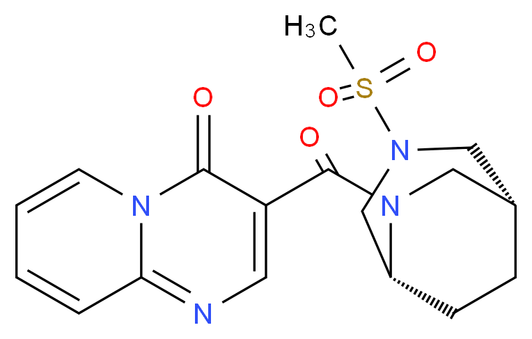 3-{[(1R*,5R*)-3-(methylsulfonyl)-3,6-diazabicyclo[3.2.2]non-6-yl]carbonyl}-4H-pyrido[1,2-a]pyrimidin-4-one_Molecular_structure_CAS_)