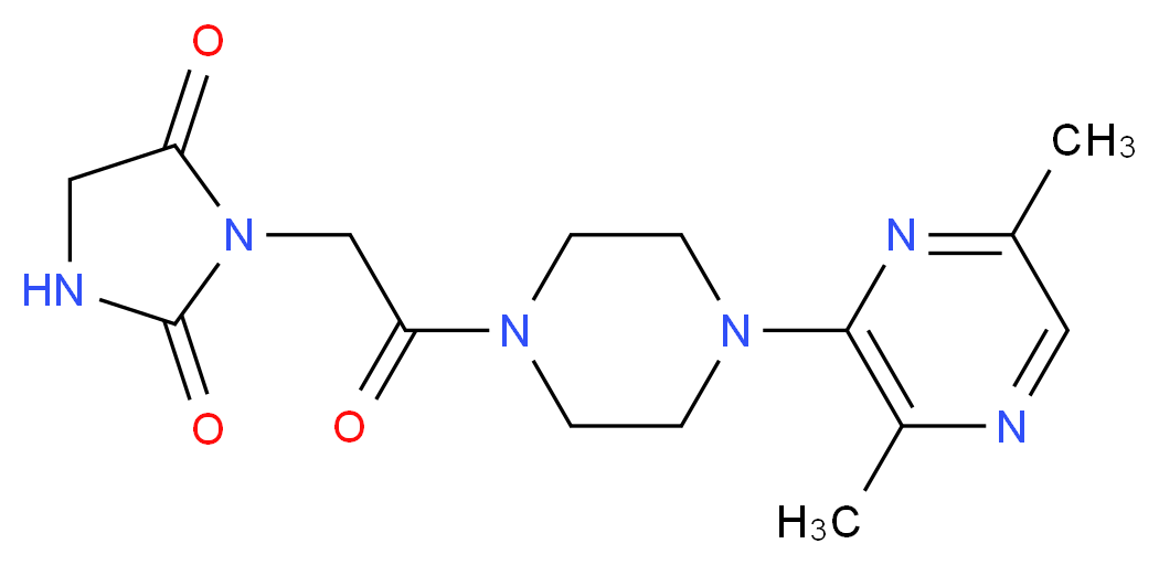 3-{2-[4-(3,6-dimethyl-2-pyrazinyl)-1-piperazinyl]-2-oxoethyl}-2,4-imidazolidinedione_Molecular_structure_CAS_)