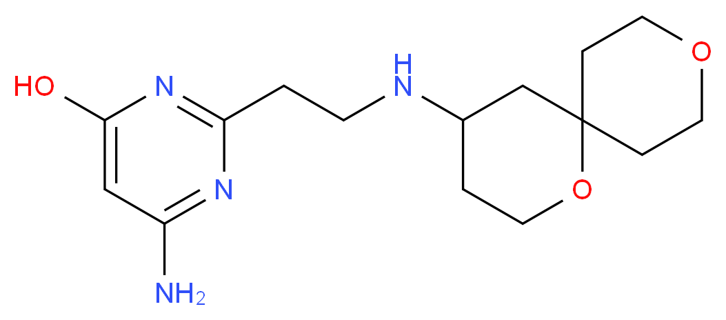 6-amino-2-[2-(1,9-dioxaspiro[5.5]undec-4-ylamino)ethyl]pyrimidin-4-ol_Molecular_structure_CAS_)