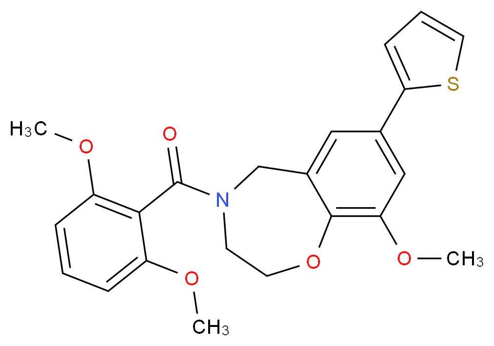 4-(2,6-dimethoxybenzoyl)-9-methoxy-7-(2-thienyl)-2,3,4,5-tetrahydro-1,4-benzoxazepine_Molecular_structure_CAS_)