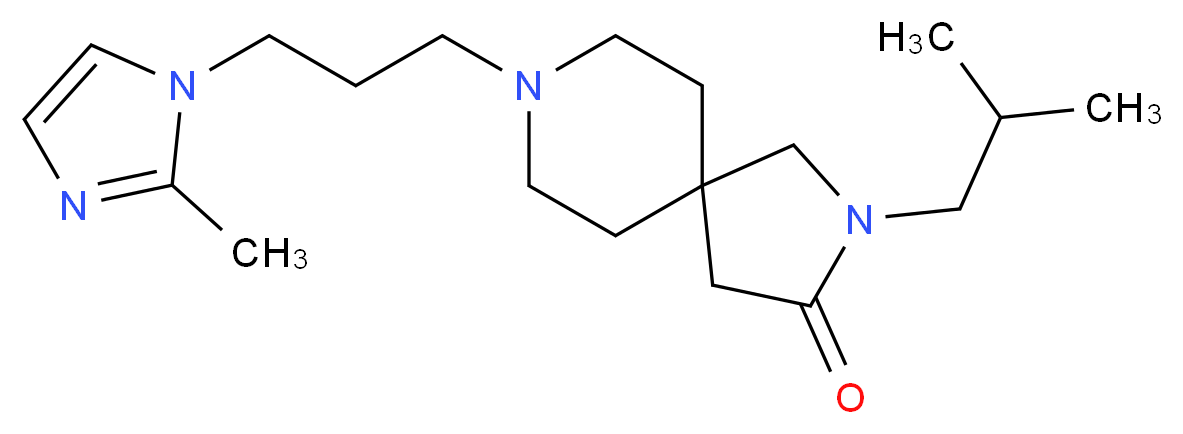2-isobutyl-8-[3-(2-methyl-1H-imidazol-1-yl)propyl]-2,8-diazaspiro[4.5]decan-3-one_Molecular_structure_CAS_)