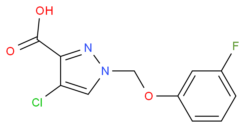 4-chloro-1-(3-fluorophenoxymethyl)-1H-pyrazole-3-carboxylic acid_Molecular_structure_CAS_)