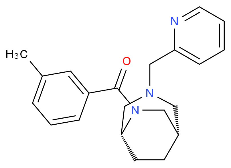 (1S*,5R*)-6-(3-methylbenzoyl)-3-(pyridin-2-ylmethyl)-3,6-diazabicyclo[3.2.2]nonane_Molecular_structure_CAS_)