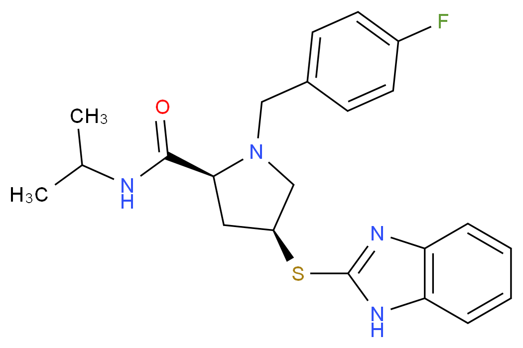 (4S)-4-(1H-benzimidazol-2-ylthio)-1-(4-fluorobenzyl)-N-isopropyl-L-prolinamide_Molecular_structure_CAS_)
