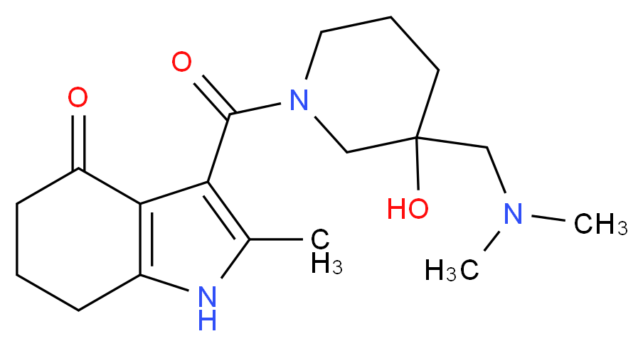 3-({3-[(dimethylamino)methyl]-3-hydroxy-1-piperidinyl}carbonyl)-2-methyl-1,5,6,7-tetrahydro-4H-indol-4-one_Molecular_structure_CAS_)