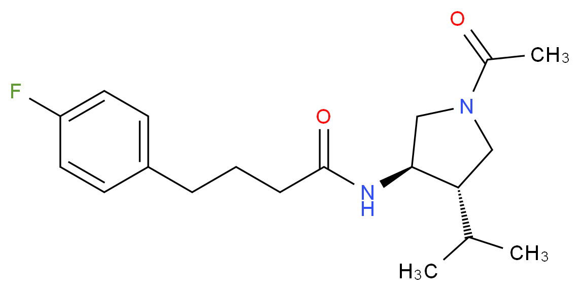 N-[(3R*,4S*)-1-acetyl-4-isopropyl-3-pyrrolidinyl]-4-(4-fluorophenyl)butanamide_Molecular_structure_CAS_)