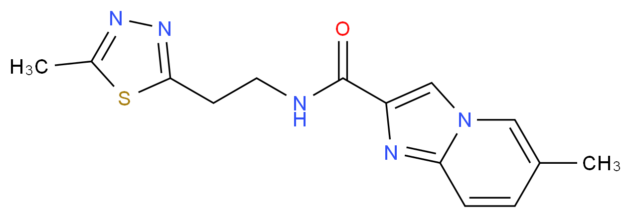 6-methyl-N-[2-(5-methyl-1,3,4-thiadiazol-2-yl)ethyl]imidazo[1,2-a]pyridine-2-carboxamide_Molecular_structure_CAS_)