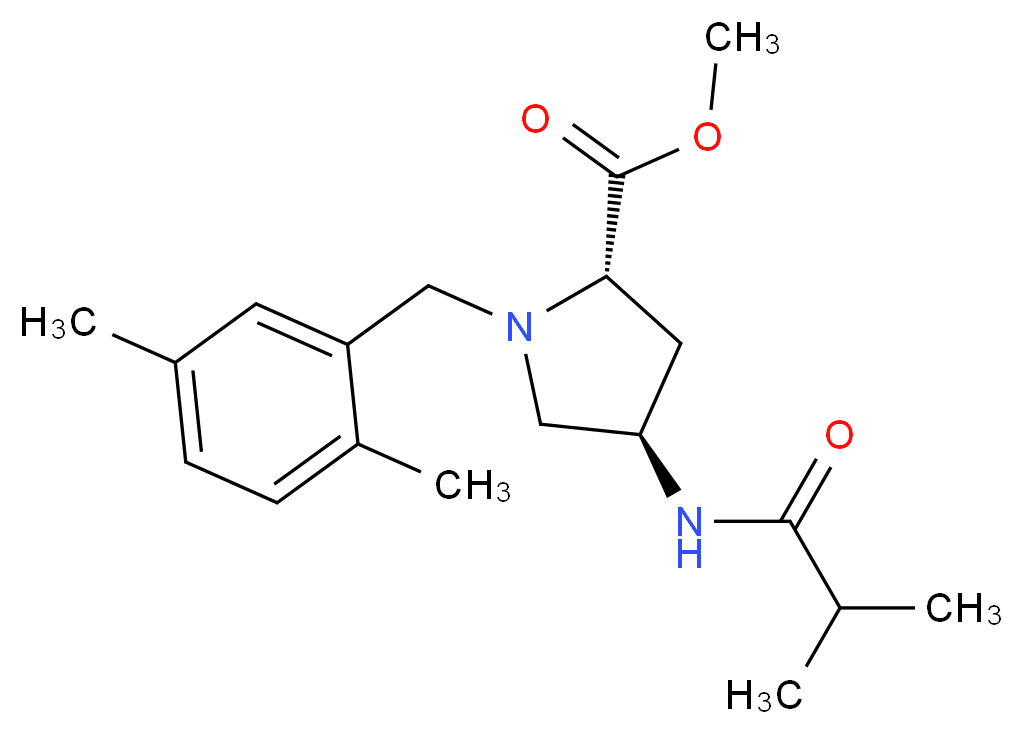 methyl (4R)-1-(2,5-dimethylbenzyl)-4-(isobutyrylamino)-L-prolinate_Molecular_structure_CAS_)