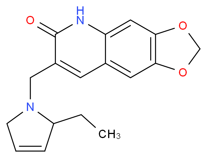 7-[(2-ethyl-2,5-dihydro-1H-pyrrol-1-yl)methyl][1,3]dioxolo[4,5-g]quinolin-6(5H)-one_Molecular_structure_CAS_)