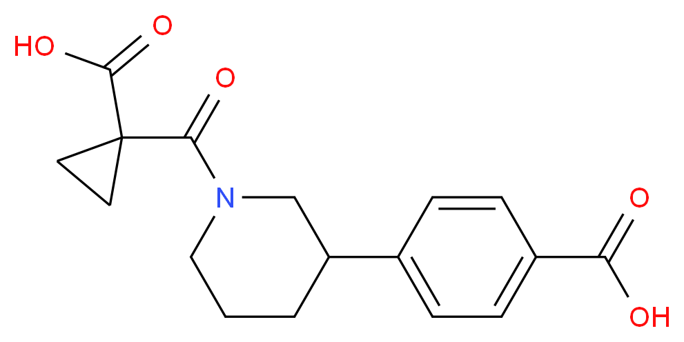4-{1-[(1-carboxycyclopropyl)carbonyl]piperidin-3-yl}benzoic acid_Molecular_structure_CAS_)