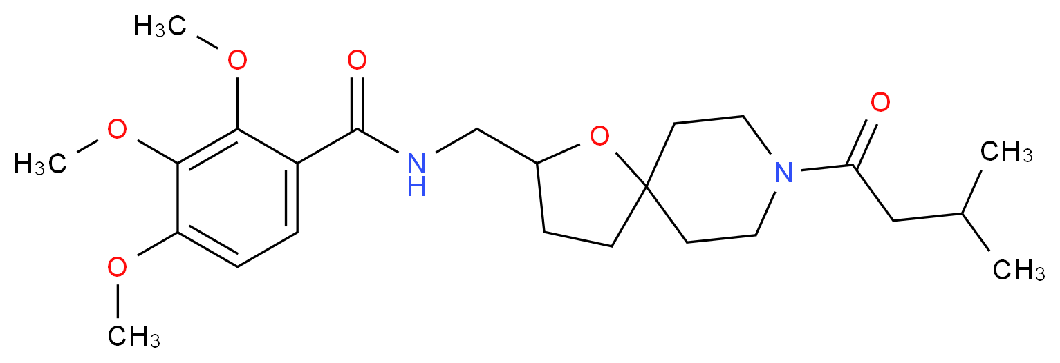 2,3,4-trimethoxy-N-{[8-(3-methylbutanoyl)-1-oxa-8-azaspiro[4.5]dec-2-yl]methyl}benzamide_Molecular_structure_CAS_)