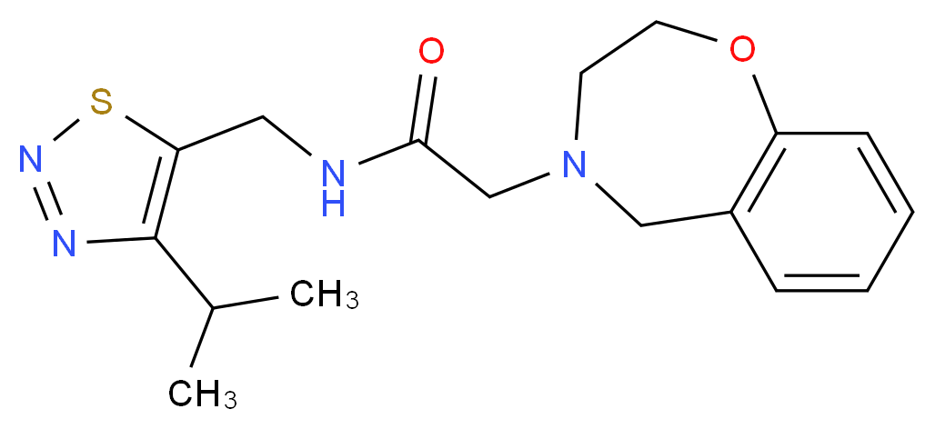 2-(2,3-dihydro-1,4-benzoxazepin-4(5H)-yl)-N-[(4-isopropyl-1,2,3-thiadiazol-5-yl)methyl]acetamide_Molecular_structure_CAS_)