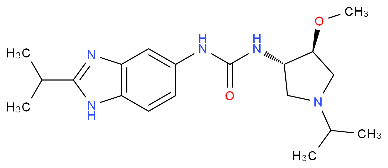 N-(2-isopropyl-1H-benzimidazol-5-yl)-N'-[(3S*,4S*)-1-isopropyl-4-methoxypyrrolidin-3-yl]urea_Molecular_structure_CAS_)