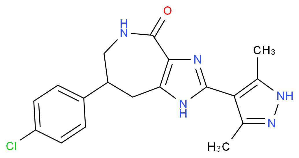 7-(4-chlorophenyl)-2-(3,5-dimethyl-1H-pyrazol-4-yl)-5,6,7,8-tetrahydroimidazo[4,5-c]azepin-4(1H)-one_Molecular_structure_CAS_)