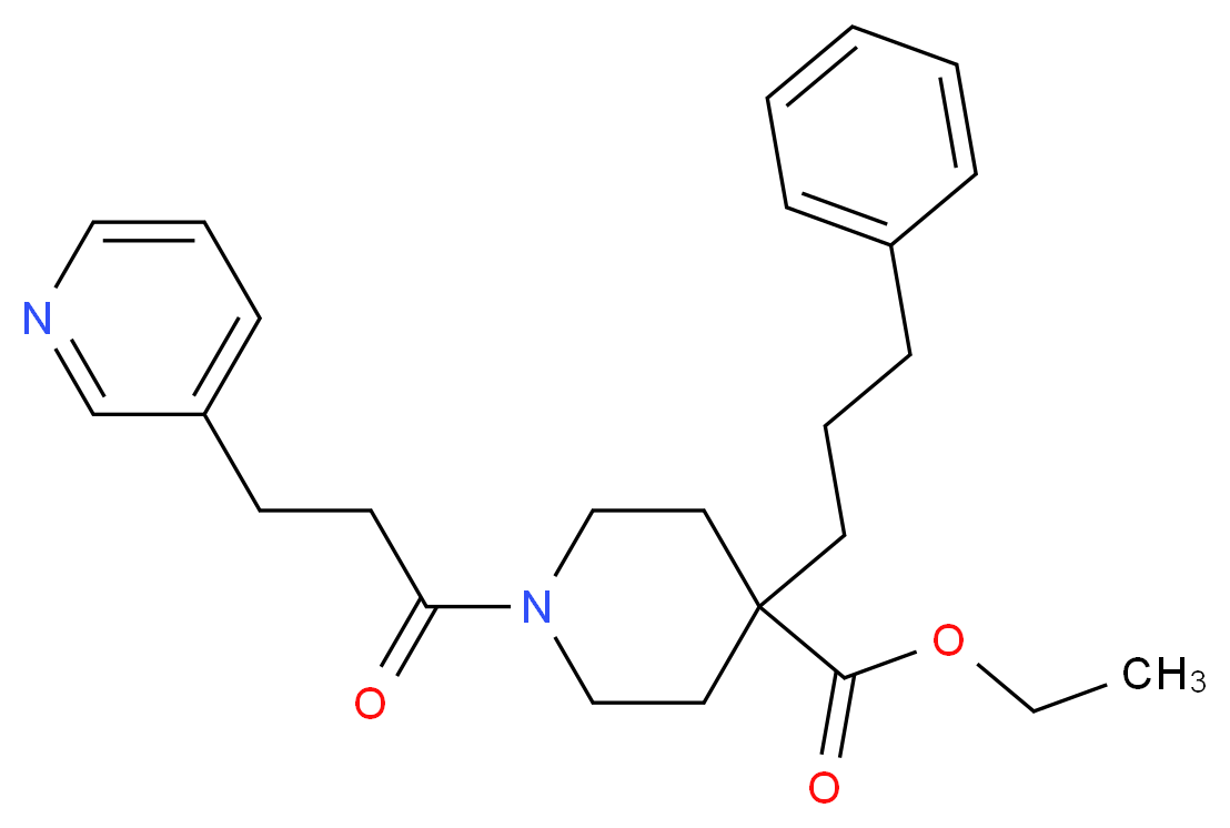 ethyl 4-(3-phenylpropyl)-1-[3-(3-pyridinyl)propanoyl]-4-piperidinecarboxylate_Molecular_structure_CAS_)