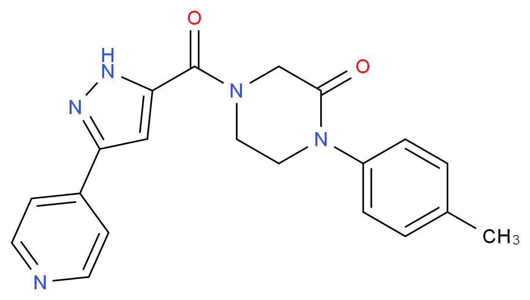 1-(4-methylphenyl)-4-{[3-(4-pyridinyl)-1H-pyrazol-5-yl]carbonyl}-2-piperazinone_Molecular_structure_CAS_)