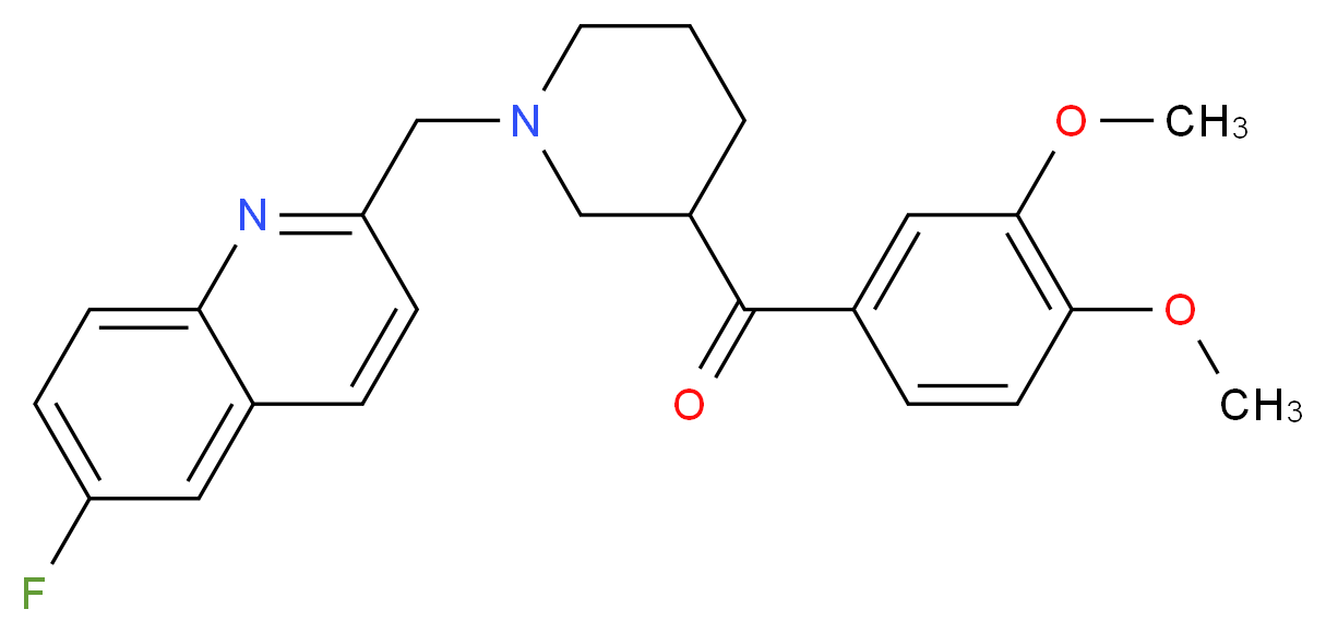 (3,4-dimethoxyphenyl){1-[(6-fluoro-2-quinolinyl)methyl]-3-piperidinyl}methanone_Molecular_structure_CAS_)