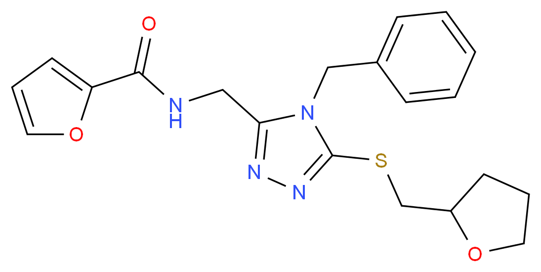 N-({4-benzyl-5-[(tetrahydro-2-furanylmethyl)thio]-4H-1,2,4-triazol-3-yl}methyl)-2-furamide_Molecular_structure_CAS_)