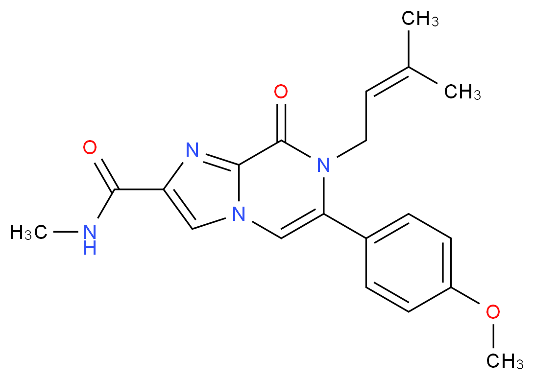6-(4-methoxyphenyl)-N-methyl-7-(3-methylbut-2-en-1-yl)-8-oxo-7,8-dihydroimidazo[1,2-a]pyrazine-2-carboxamide_Molecular_structure_CAS_)