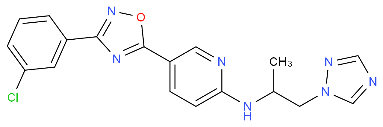 5-[3-(3-chlorophenyl)-1,2,4-oxadiazol-5-yl]-N-[1-methyl-2-(1H-1,2,4-triazol-1-yl)ethyl]-2-pyridinamine_Molecular_structure_CAS_)