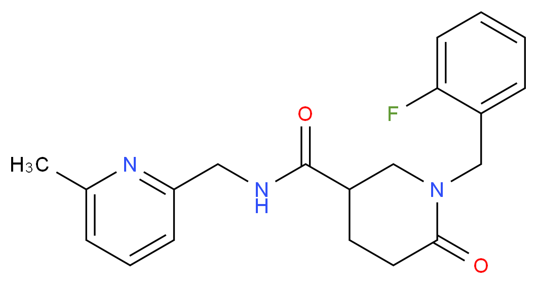 1-(2-fluorobenzyl)-N-[(6-methyl-2-pyridinyl)methyl]-6-oxo-3-piperidinecarboxamide_Molecular_structure_CAS_)