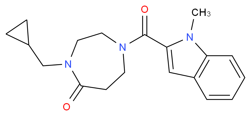 4-(cyclopropylmethyl)-1-[(1-methyl-1H-indol-2-yl)carbonyl]-1,4-diazepan-5-one_Molecular_structure_CAS_)