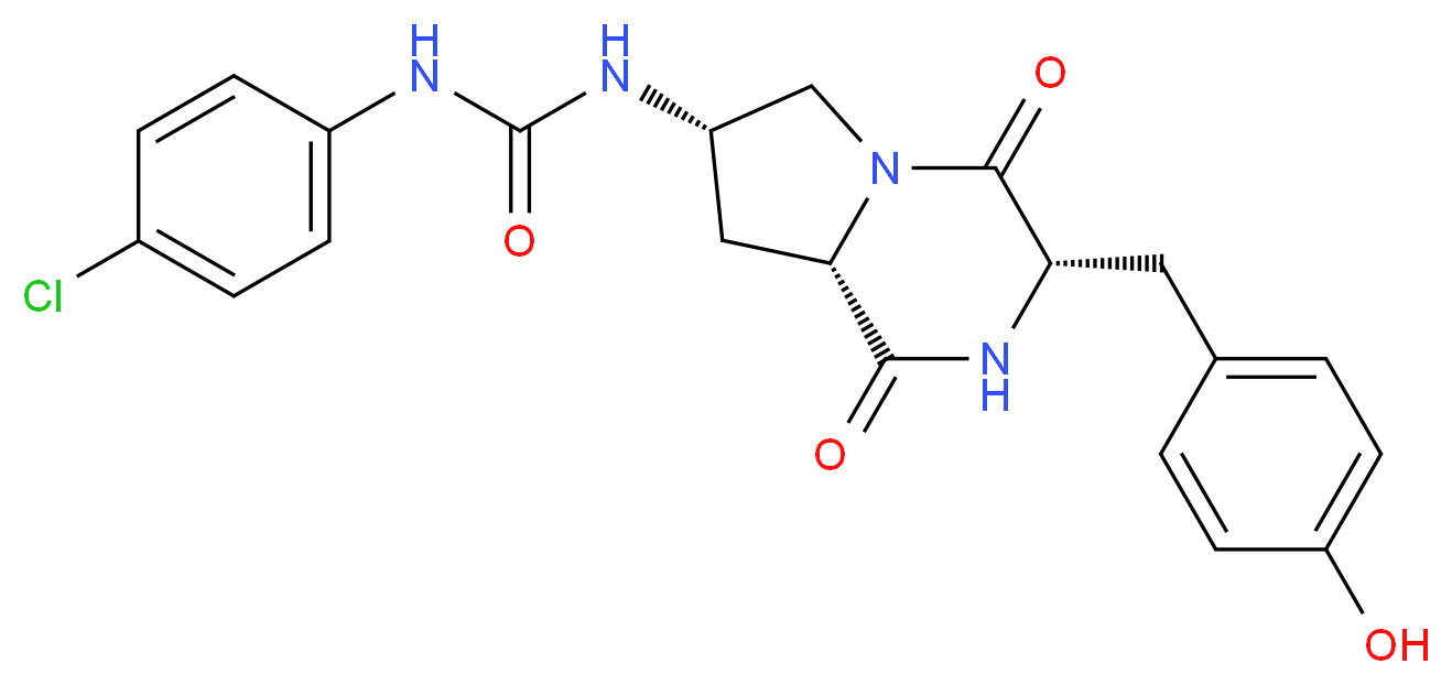 N-(4-chlorophenyl)-N'-[(3S,7S,8aS)-3-(4-hydroxybenzyl)-1,4-dioxooctahydropyrrolo[1,2-a]pyrazin-7-yl]urea_Molecular_structure_CAS_)