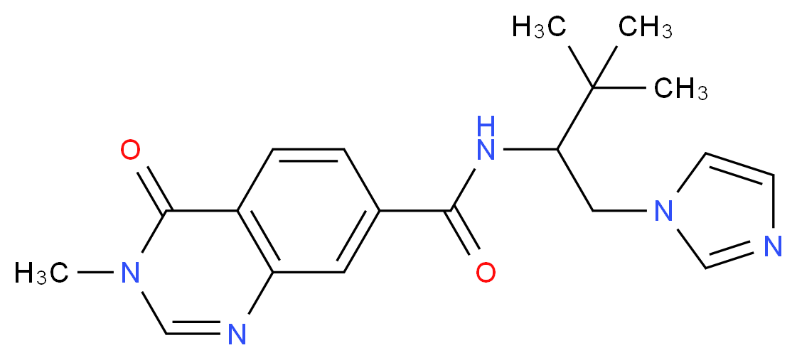 N-[1-(1H-imidazol-1-ylmethyl)-2,2-dimethylpropyl]-3-methyl-4-oxo-3,4-dihydroquinazoline-7-carboxamide_Molecular_structure_CAS_)