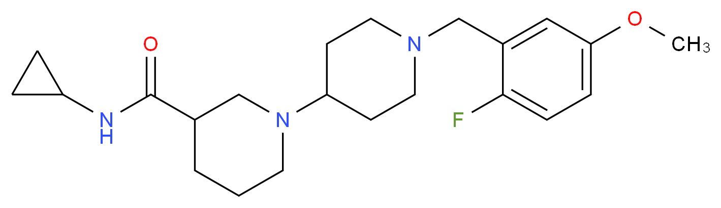 N-cyclopropyl-1'-(2-fluoro-5-methoxybenzyl)-1,4'-bipiperidine-3-carboxamide_Molecular_structure_CAS_)