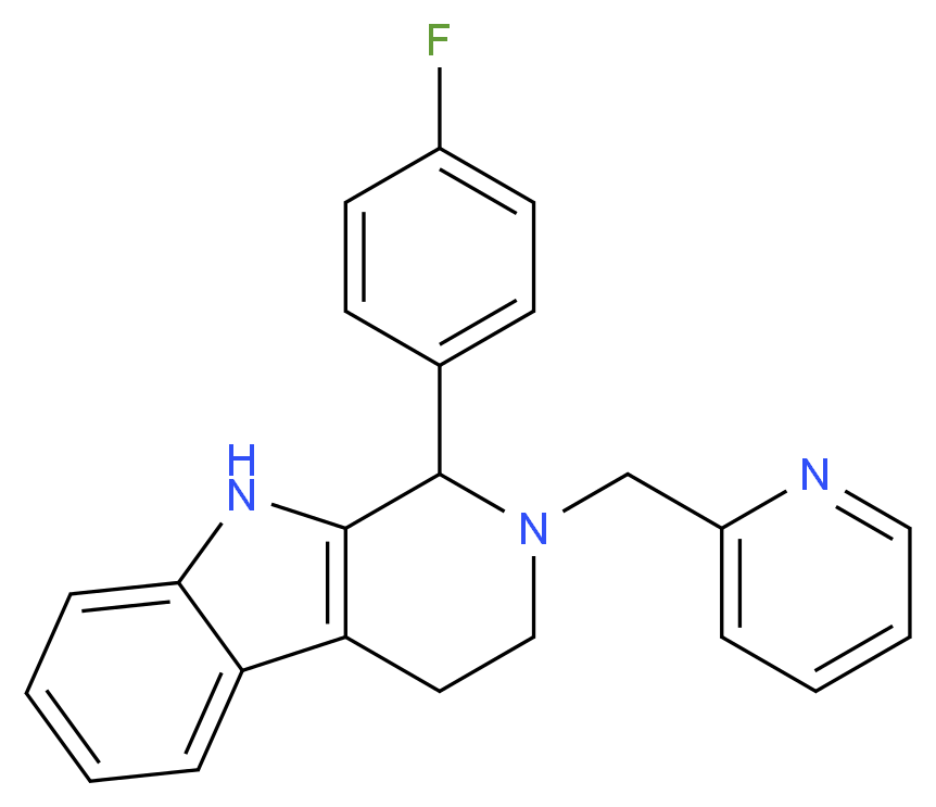 1-(4-fluorophenyl)-2-(2-pyridinylmethyl)-2,3,4,9-tetrahydro-1H-beta-carboline_Molecular_structure_CAS_)