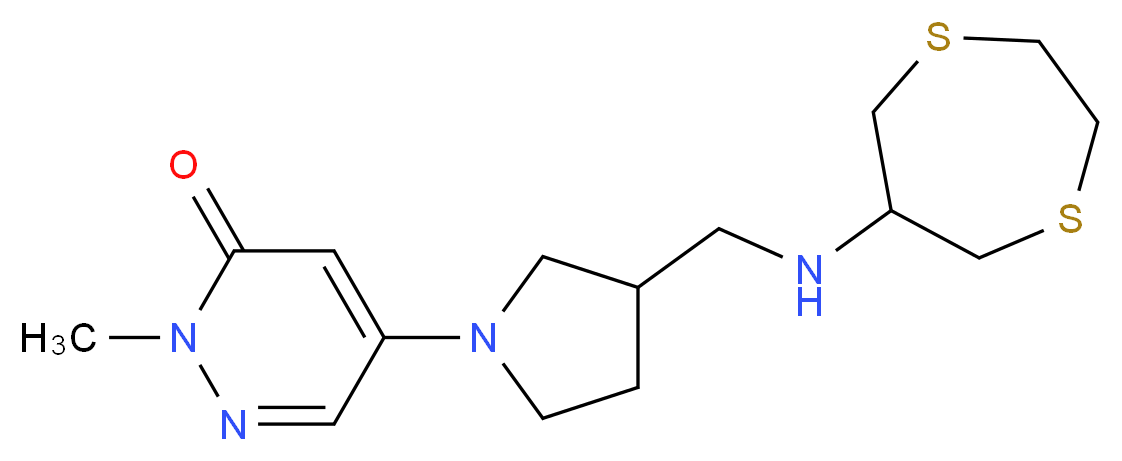5-{3-[(1,4-dithiepan-6-ylamino)methyl]pyrrolidin-1-yl}-2-methylpyridazin-3(2H)-one_Molecular_structure_CAS_)