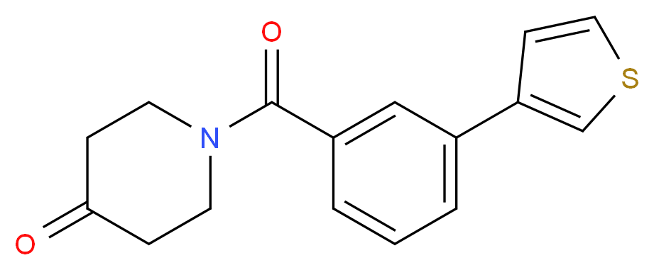 1-(3-Thiophen-3-yl-benzoyl)-piperidin-4-one_Molecular_structure_CAS_886363-42-4)
