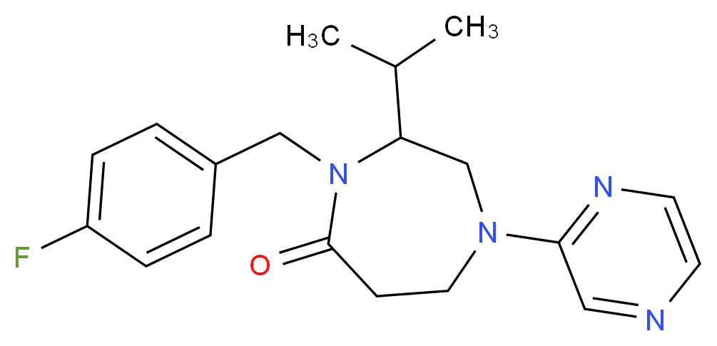 4-(4-fluorobenzyl)-3-isopropyl-1-pyrazin-2-yl-1,4-diazepan-5-one_Molecular_structure_CAS_)