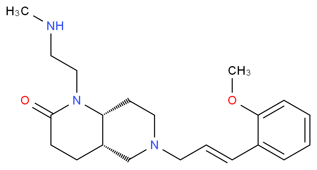 (4aS*,8aR*)-6-[(2E)-3-(2-methoxyphenyl)prop-2-en-1-yl]-1-[2-(methylamino)ethyl]octahydro-1,6-naphthyridin-2(1H)-one_Molecular_structure_CAS_)