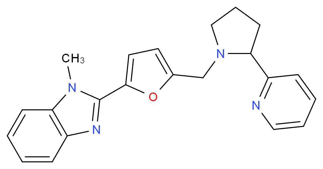 1-methyl-2-(5-{[2-(2-pyridinyl)-1-pyrrolidinyl]methyl}-2-furyl)-1H-benzimidazole_Molecular_structure_CAS_)