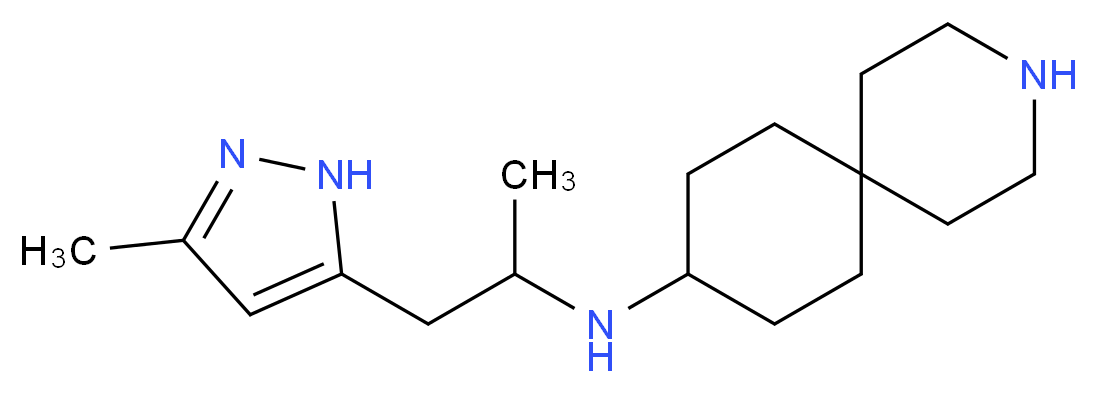 N-[1-methyl-2-(3-methyl-1H-pyrazol-5-yl)ethyl]-3-azaspiro[5.5]undecan-9-amine_Molecular_structure_CAS_)