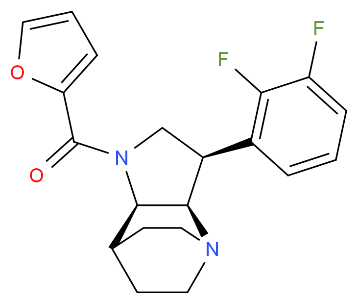 (3R*,3aR*,7aR*)-3-(2,3-difluorophenyl)-1-(2-furoyl)octahydro-4,7-ethanopyrrolo[3,2-b]pyridine_Molecular_structure_CAS_)