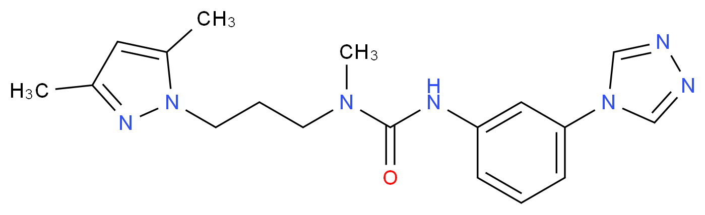 N-[3-(3,5-dimethyl-1H-pyrazol-1-yl)propyl]-N-methyl-N'-[3-(4H-1,2,4-triazol-4-yl)phenyl]urea_Molecular_structure_CAS_)