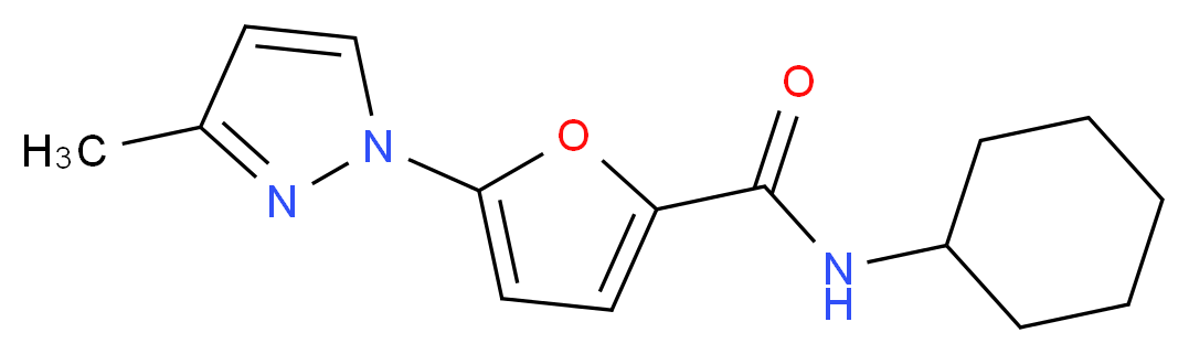 N-cyclohexyl-5-(3-methyl-1H-pyrazol-1-yl)-2-furamide_Molecular_structure_CAS_)
