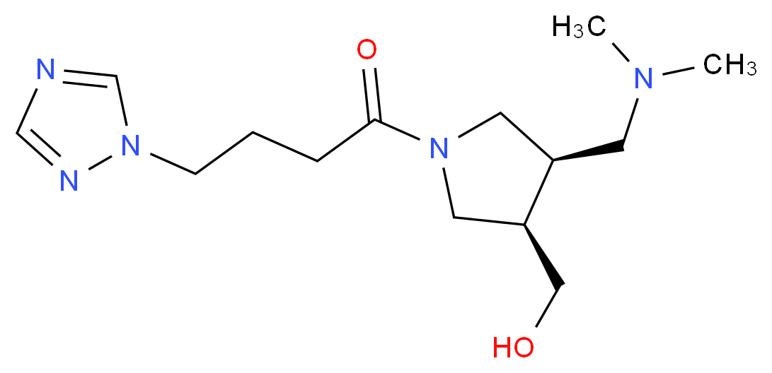 {(3R*,4R*)-4-[(dimethylamino)methyl]-1-[4-(1H-1,2,4-triazol-1-yl)butanoyl]pyrrolidin-3-yl}methanol_Molecular_structure_CAS_)