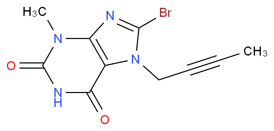 8-bromo-7-(but-2-ynyl)-3-methyl-1H-purine-2,6(3H,7H)-dione_Molecular_structure_CAS_666816-98-4)