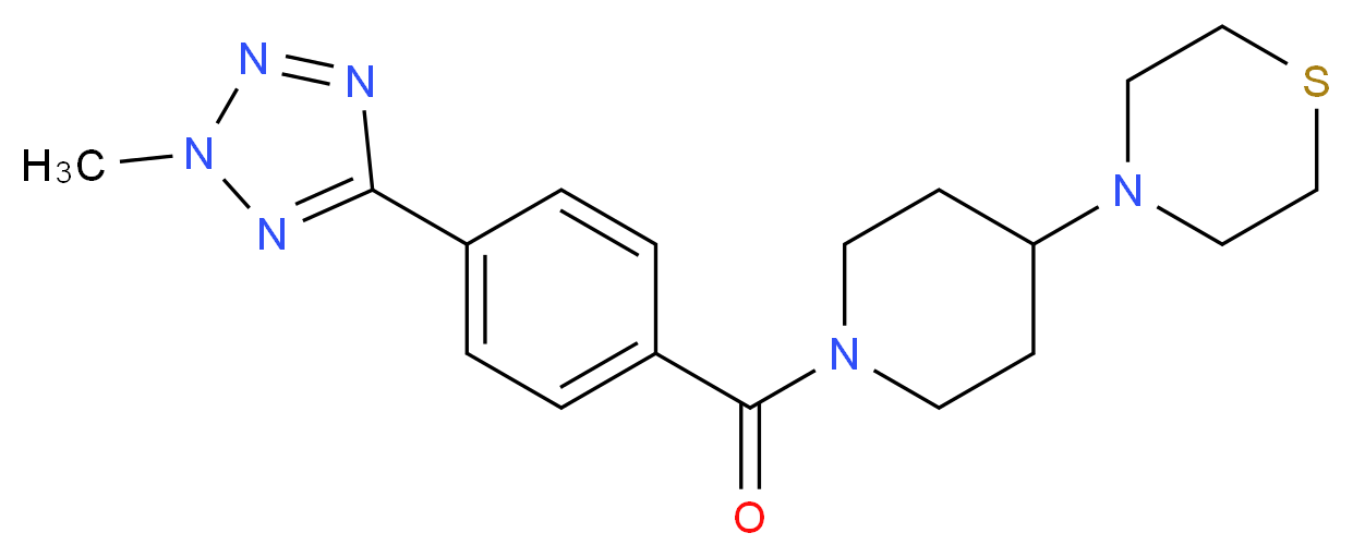 4-{1-[4-(2-methyl-2H-tetrazol-5-yl)benzoyl]piperidin-4-yl}thiomorpholine_Molecular_structure_CAS_)
