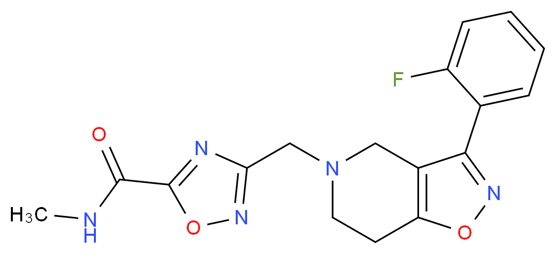 3-{[3-(2-fluorophenyl)-6,7-dihydroisoxazolo[4,5-c]pyridin-5(4H)-yl]methyl}-N-methyl-1,2,4-oxadiazole-5-carboxamide_Molecular_structure_CAS_)