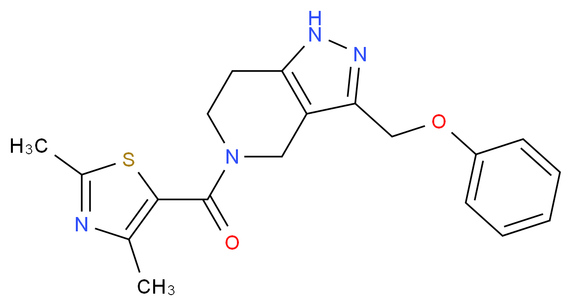 5-[(2,4-dimethyl-1,3-thiazol-5-yl)carbonyl]-3-(phenoxymethyl)-4,5,6,7-tetrahydro-1H-pyrazolo[4,3-c]pyridine_Molecular_structure_CAS_)