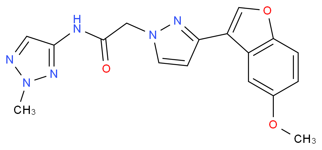 2-[3-(5-methoxy-1-benzofuran-3-yl)-1H-pyrazol-1-yl]-N-(2-methyl-2H-1,2,3-triazol-4-yl)acetamide_Molecular_structure_CAS_)